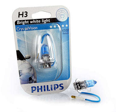 Philips Crystal Vision  H3 4300K Bright White Light (Pair)