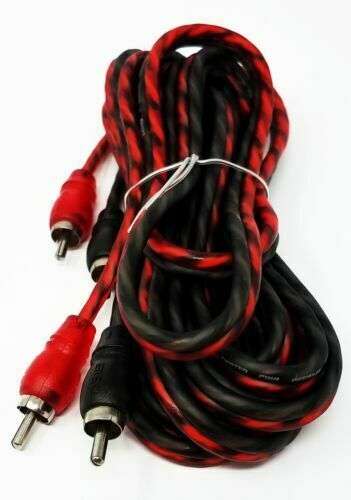 DS18 RCA12FT 12 ft 2 Channel Shielded Twisted RCA Audio Cable Amp Cables