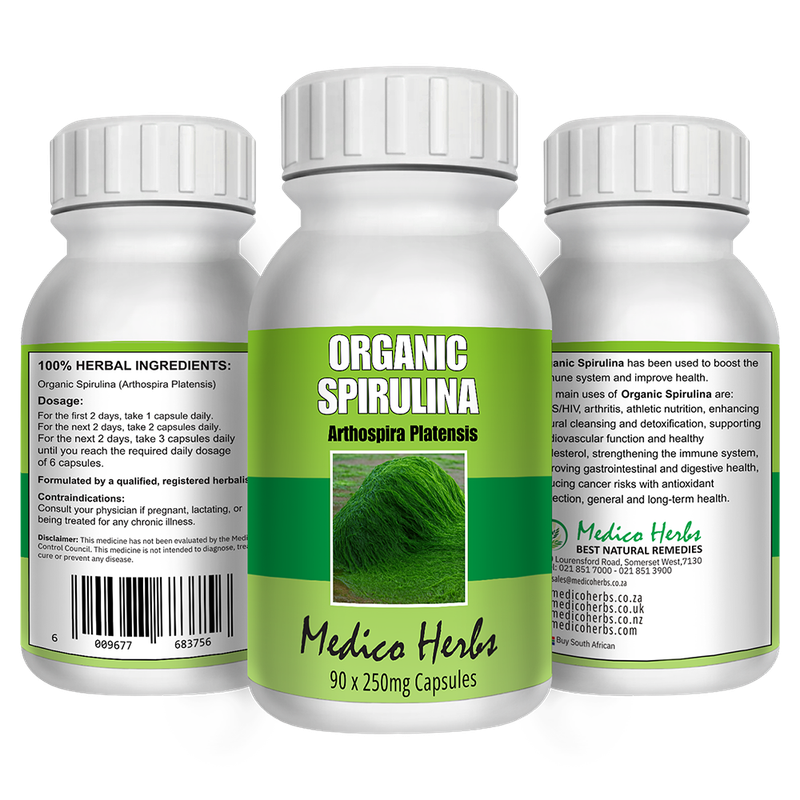 Organic Spirulina 90 x 250mg Capsules