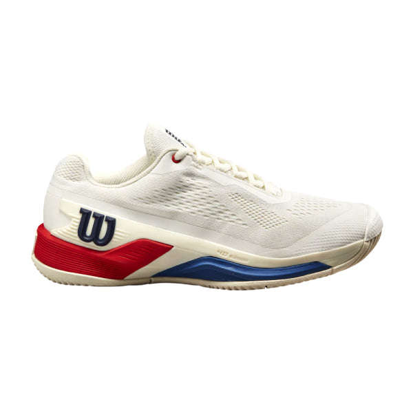 Wilson Rush Pro 4.0 Snow White / Wilson Red / Deja Vu Blue Tennis Shoe Women