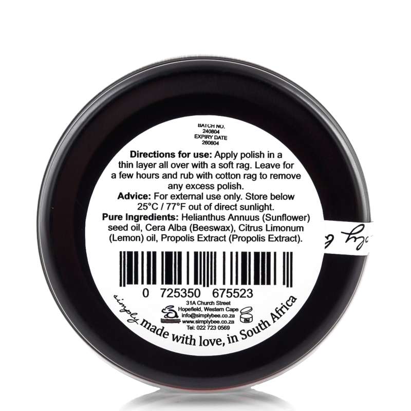 Simply Bee Natural Bees Wax Leather Polish 100g