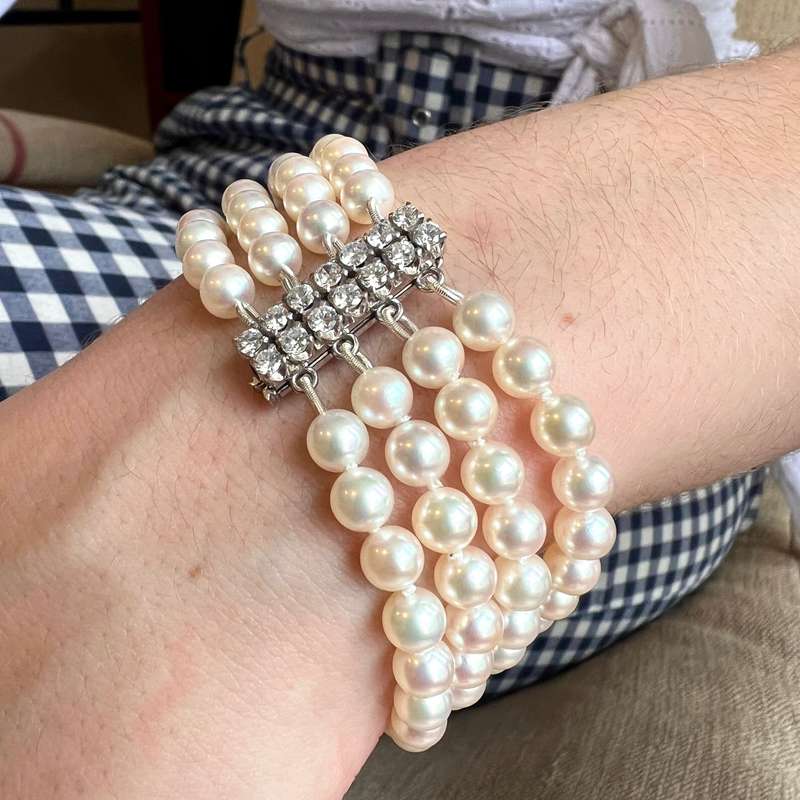 18ct Pearl and Diamond Bracelet