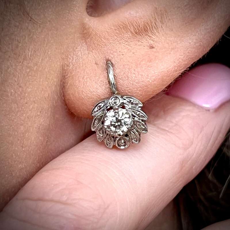 Vintage 18ct Gold and Diamond Earrings