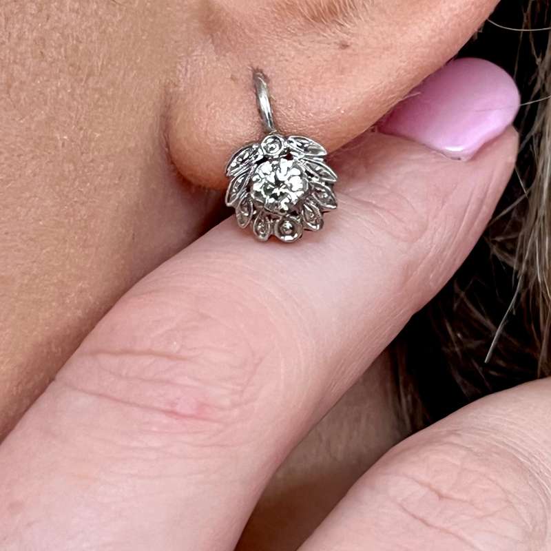 Vintage 18ct Gold and Diamond Earrings