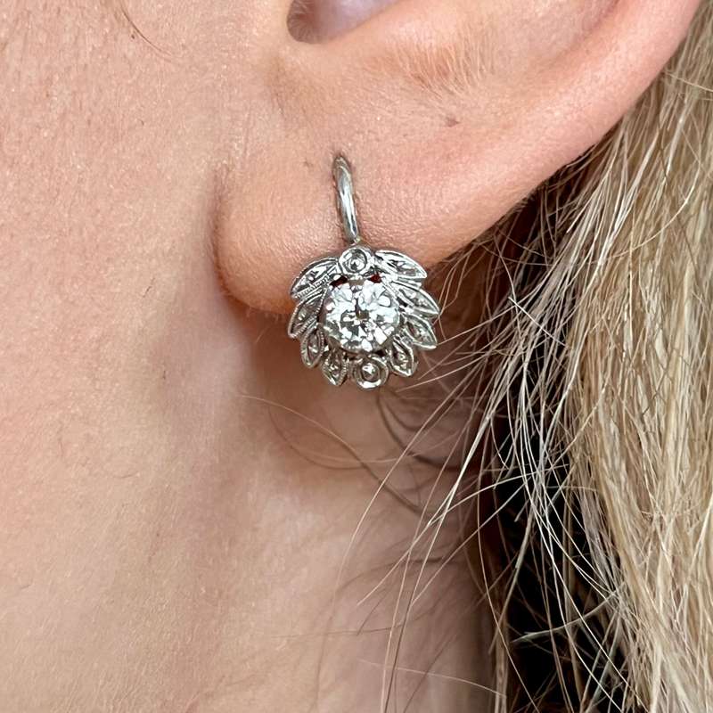 Vintage 18ct Gold and Diamond Earrings