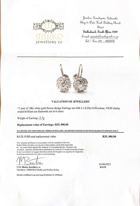 Vintage 18ct Gold and Diamond Earrings