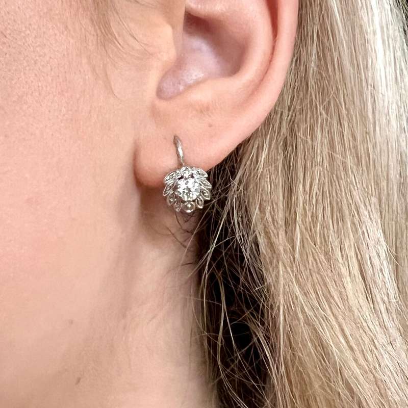 Vintage 18ct Gold and Diamond Earrings