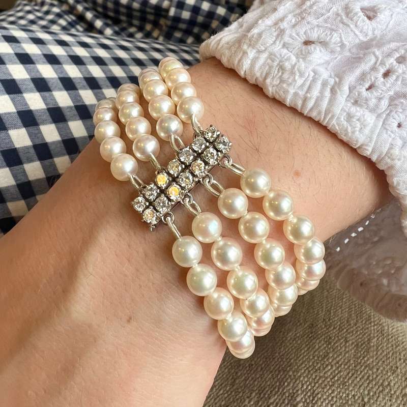 18ct Pearl and Diamond Bracelet