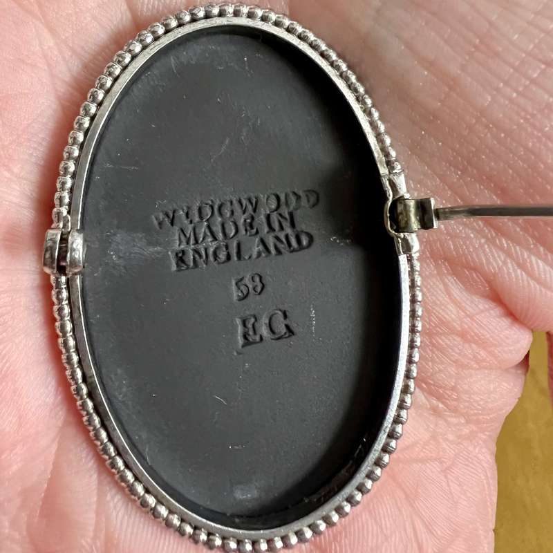 Vintage 1958 Black Wedgwood Cameo