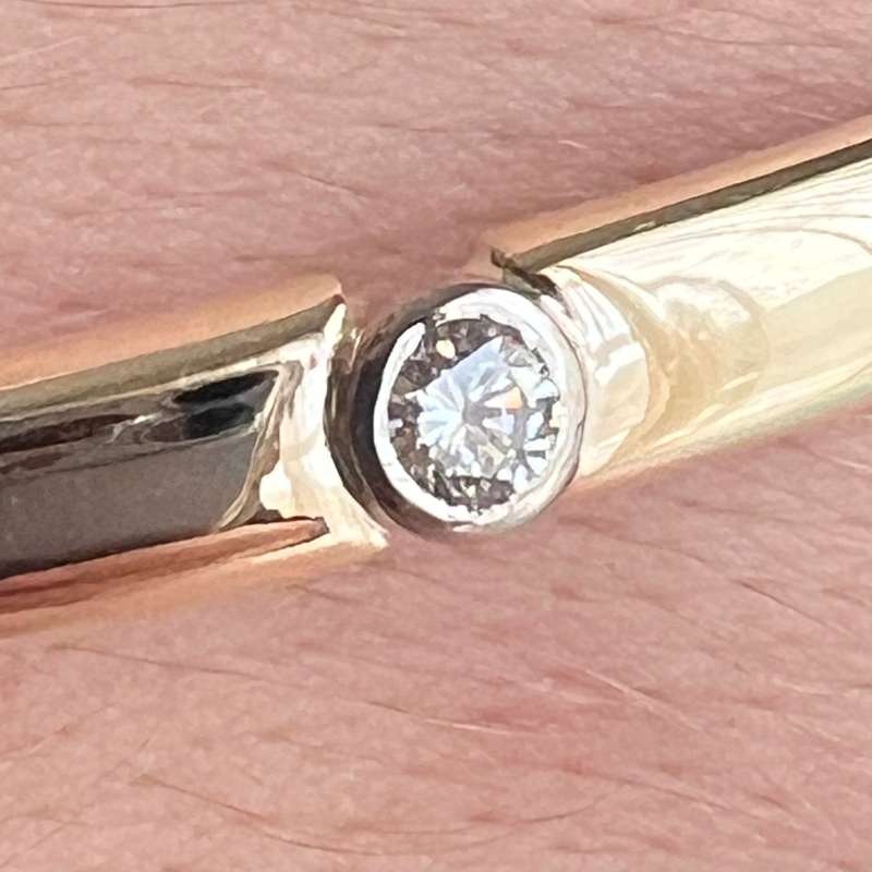 14ct Gold and Diamond Bangle Bracelet