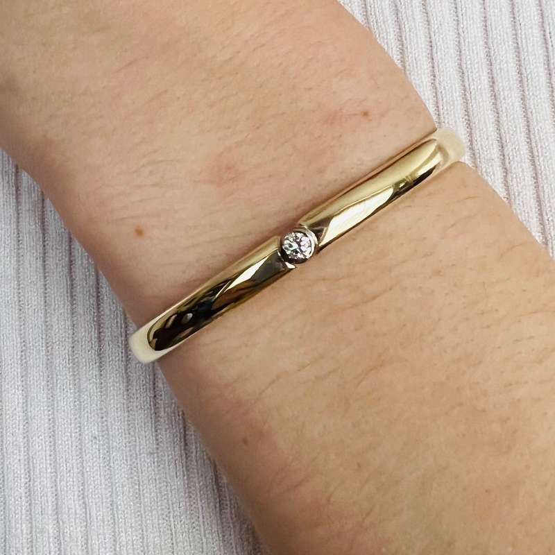 14ct Gold and Diamond Bangle Bracelet