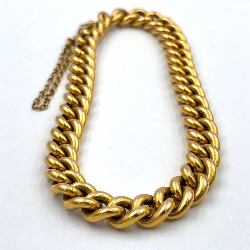 Antique French Gold "Gourmette" Bracelet