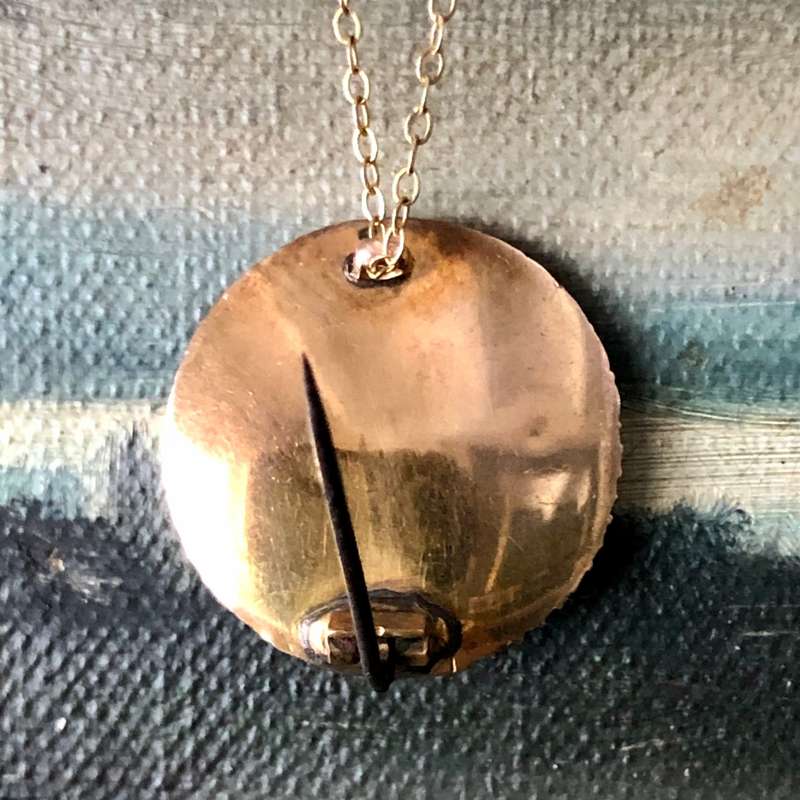 Antique Georgian Gold and Moss Agate Brooch/Pendant