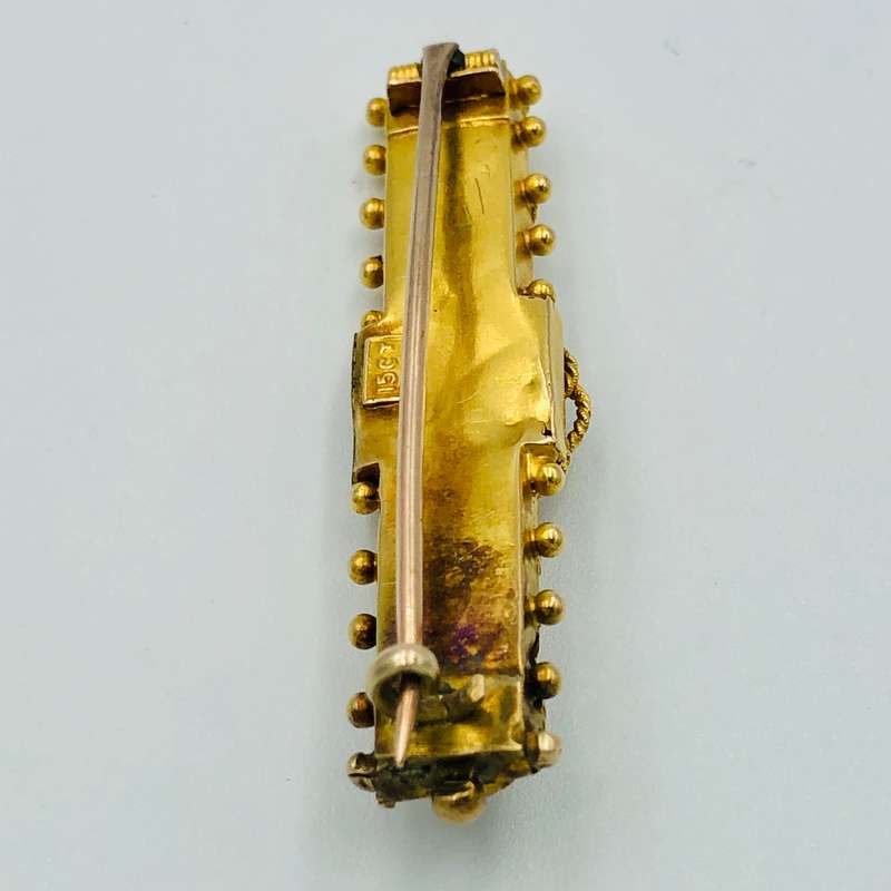 Antique Victorian Etruscan Brooch