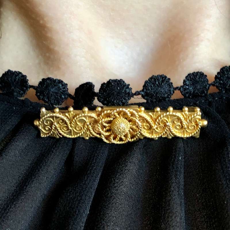 Antique Victorian Etruscan Brooch