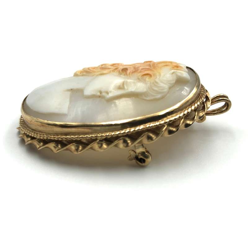 Large Vintage Cameo Pendant-Brooch