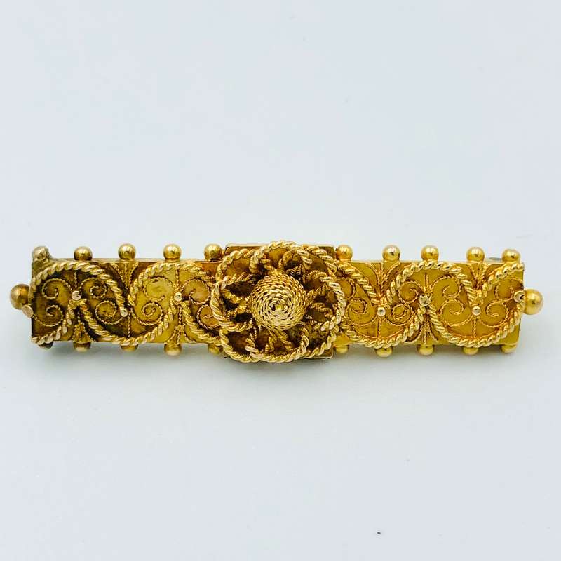 Antique Victorian Etruscan Brooch