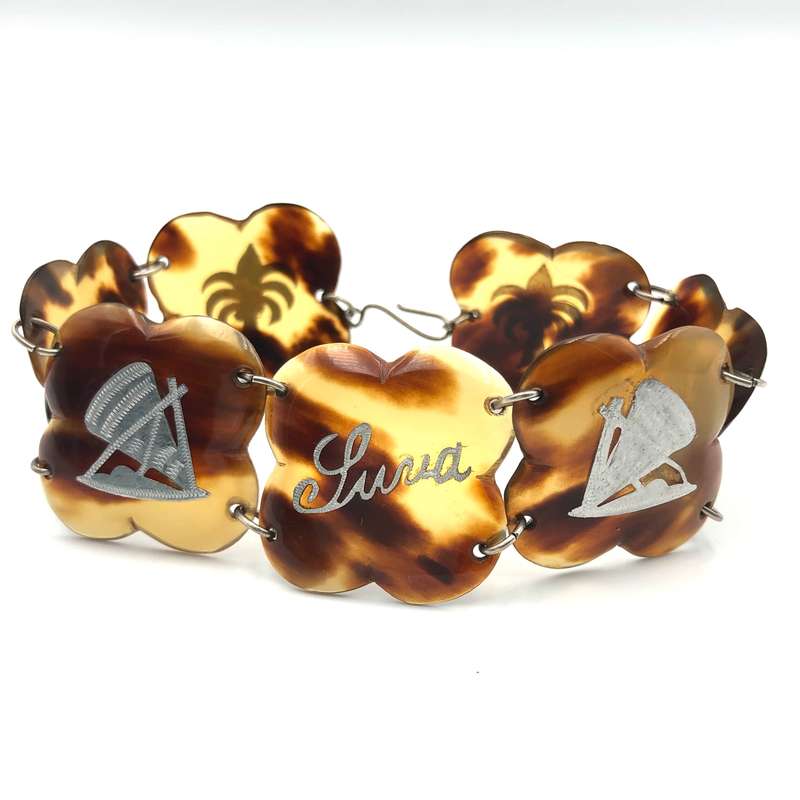 Victorian Pique Tortoise Shell Bracelet