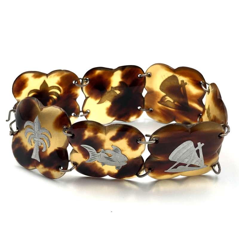 Victorian Pique Tortoise Shell Bracelet
