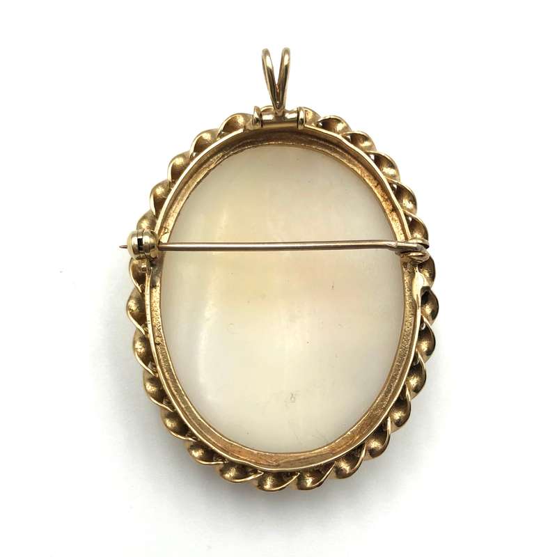 Large Vintage Cameo Pendant-Brooch