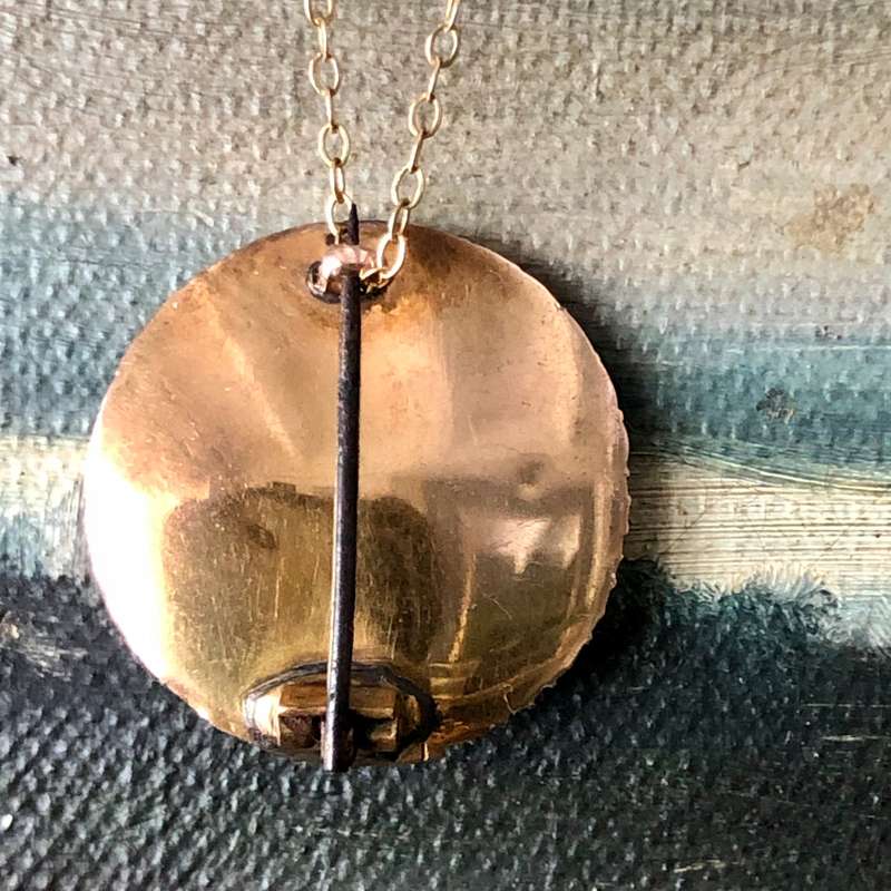 Antique Georgian Gold and Moss Agate Brooch/Pendant