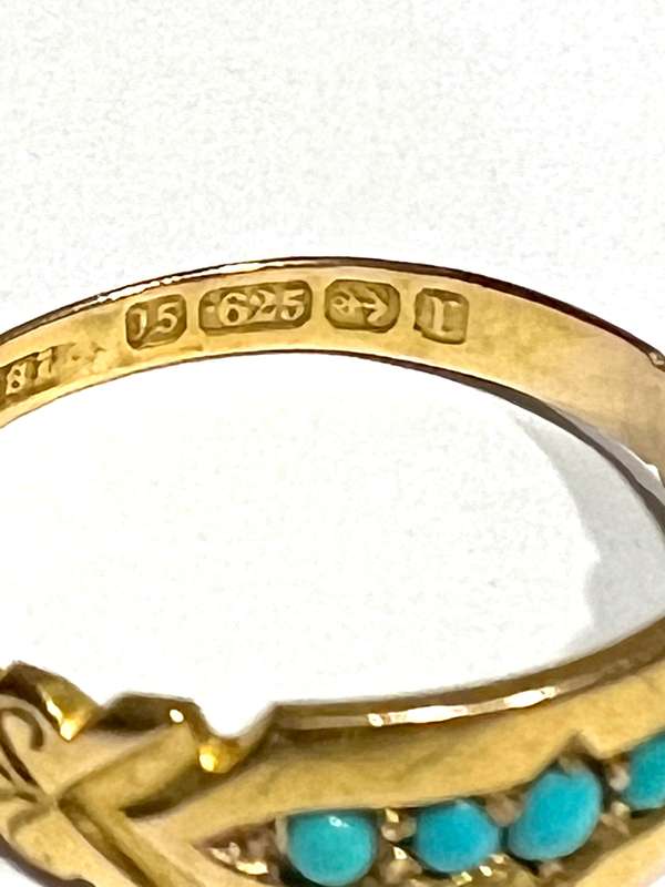Victorian 15ct Gold and Turquoise Ring