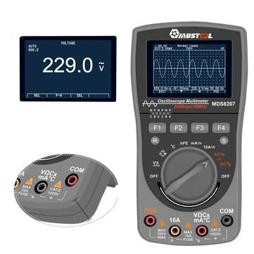 FREE SHIPPING! CHEAPEST!! Oscilloscope MUSTOOL MDS8207 Intelligent 2 in 1Digital 40MHz