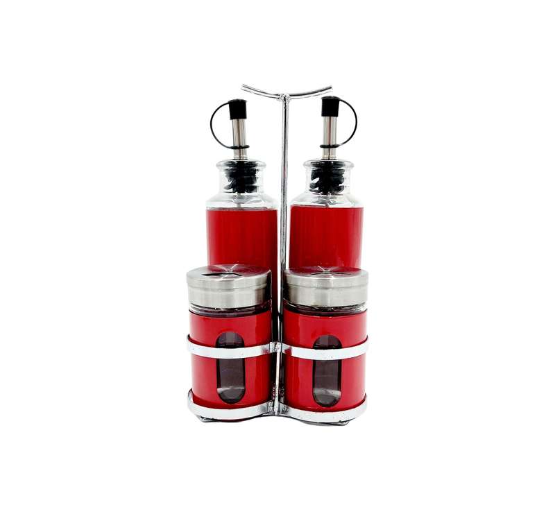 Cruet set glass - Silver