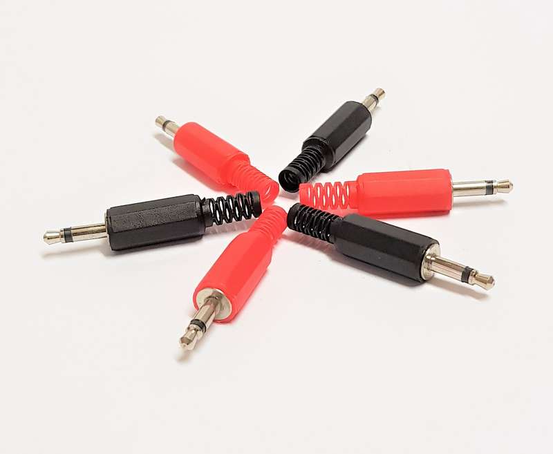 3.5mm MONO PLUG PLASTIC RED
