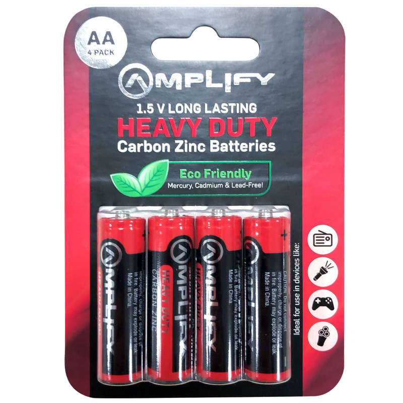 Amplify Heavy Duty AA Carbon Zinc 4 pack Batteries