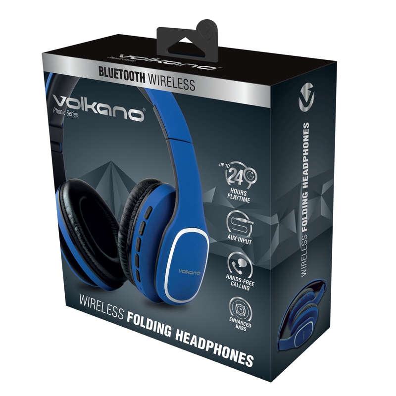 Volkano Phonic Series Bluetooth full size headphones - blue