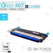 InkPower Generic Samsung CLT-K407S for use with Samsung CLP-320, CLP-325, CLX-3185 Series Cyan To...