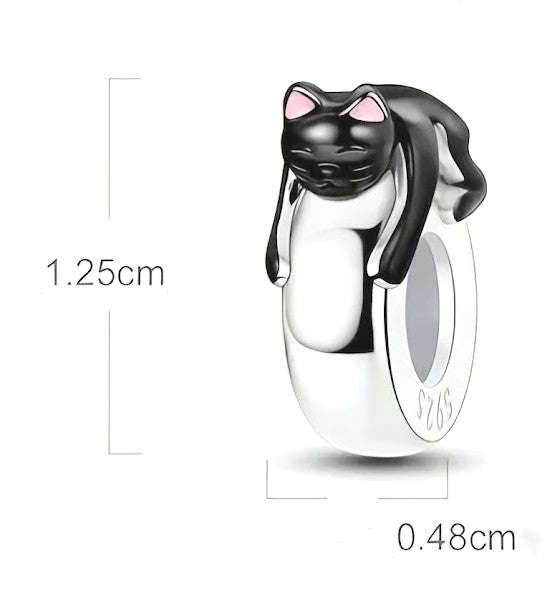 Black Cat Charm - Compatible with Pandora Bracelets