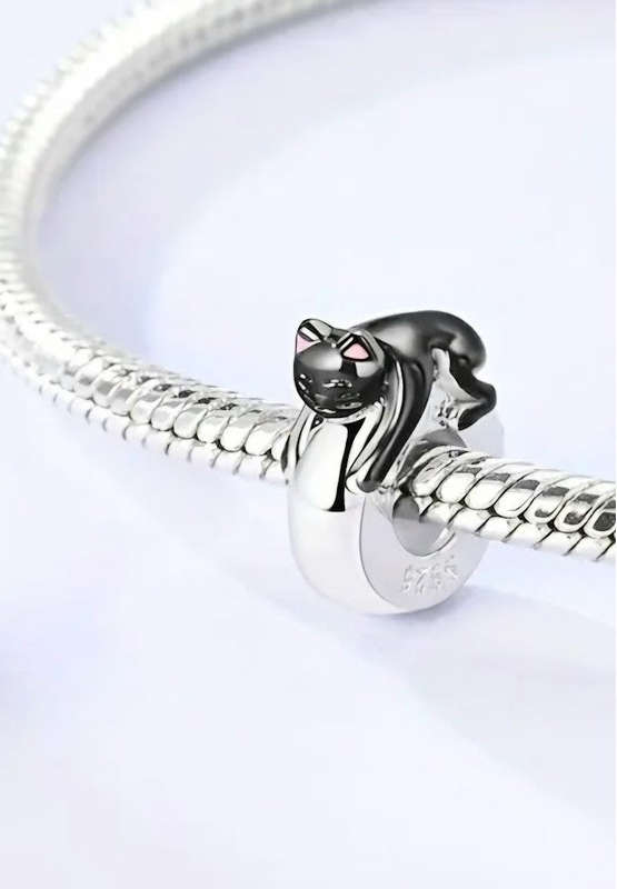 Black Cat Charm - Compatible with Pandora Bracelets