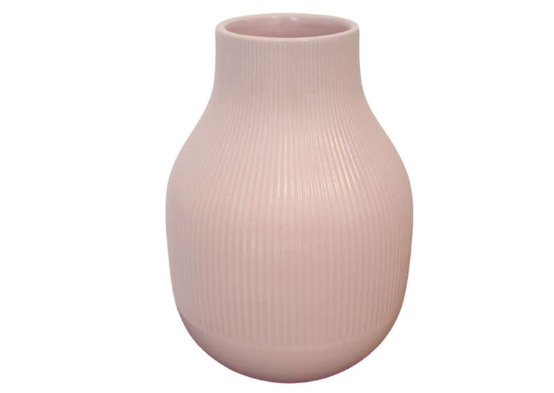 Textured Ceramic Vase - Shaped Pink