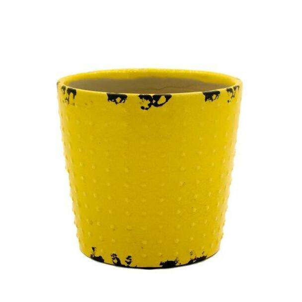 Rustic Yellow Ceramic Planter