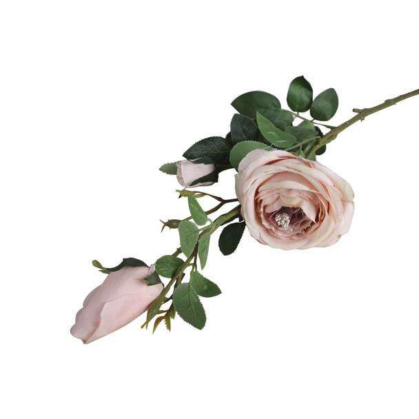 Artificial Cream & Blush Rose