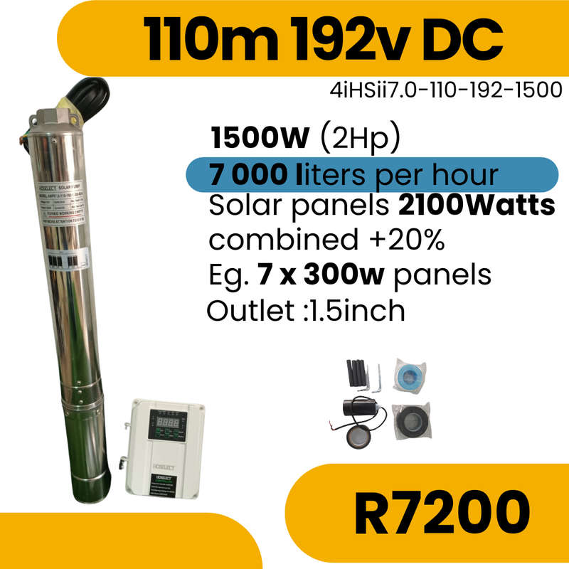 110m 192V DC Solar Borehole Pump