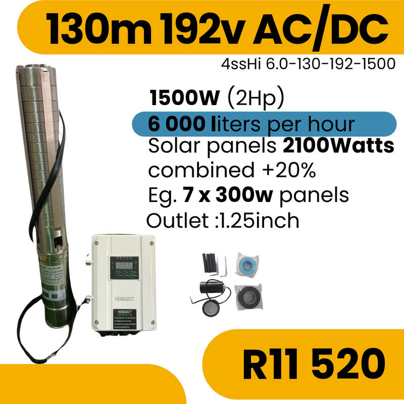 130m 192V AC/DC Solar Borehole Pump