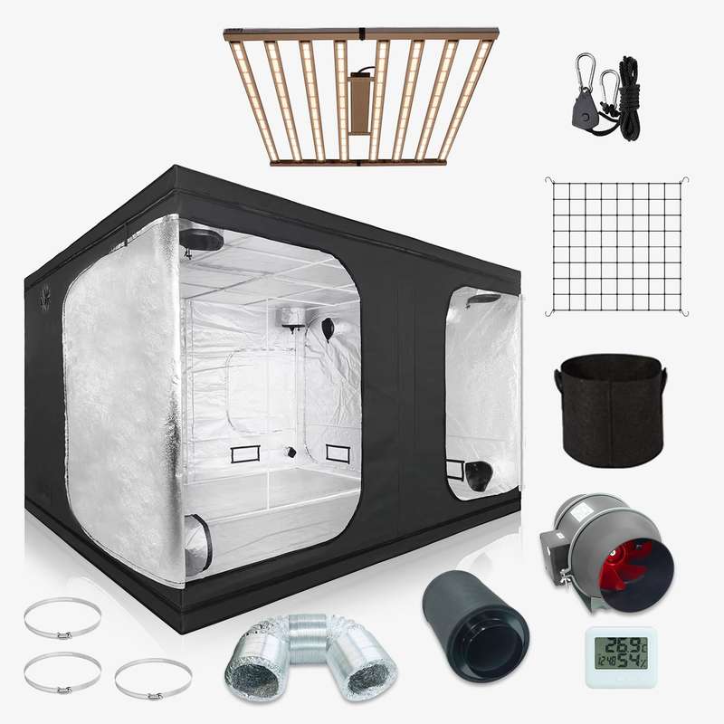 !  800W LED Grow Light with 240×240×200cm Gr...