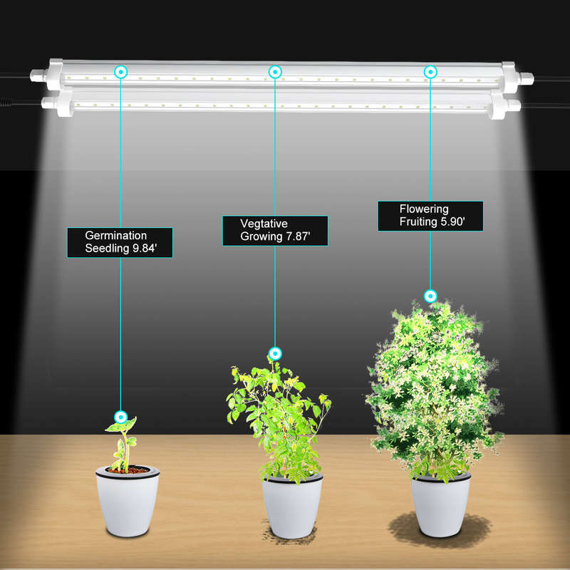 T8 LED Tube Grow Lights 10W X 2PCS for Plant Seedling/Leafgreen Cultivation