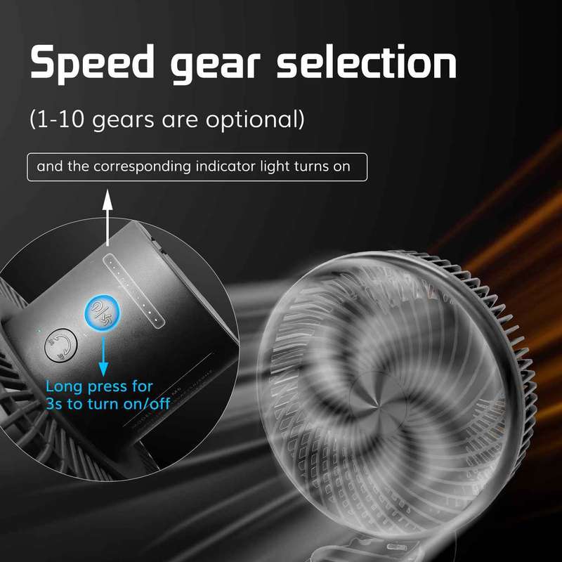 6 Inch Clip Fan for Grow Tents | 10-speed control | 45°/90° oscillation--TheOneGrow