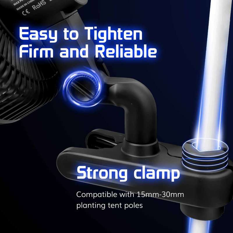 6 Inch Clip Fan for Grow Tents | 10-speed control | 45°/90° oscillation--TheOneGrow