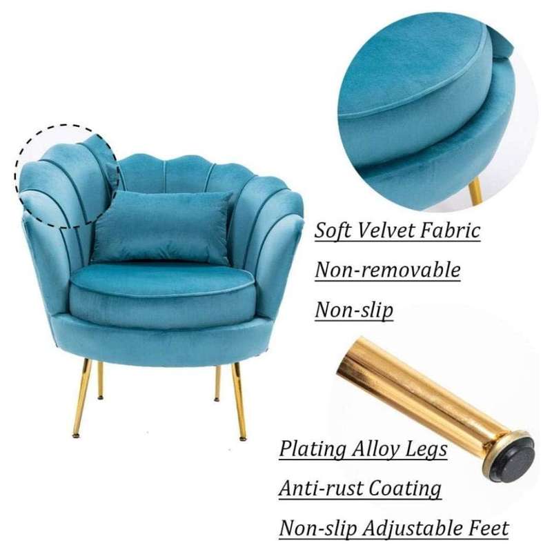Nu Dekor - Tulip Velvet Single Seater Chair
