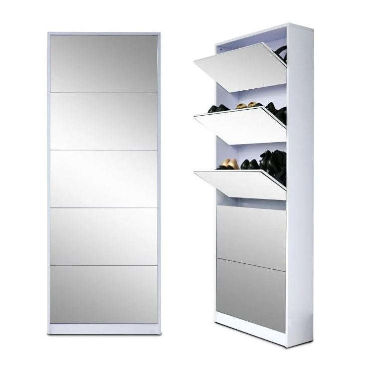 Nu Dekor - 5 Tier Mirror Shoe Cabinet