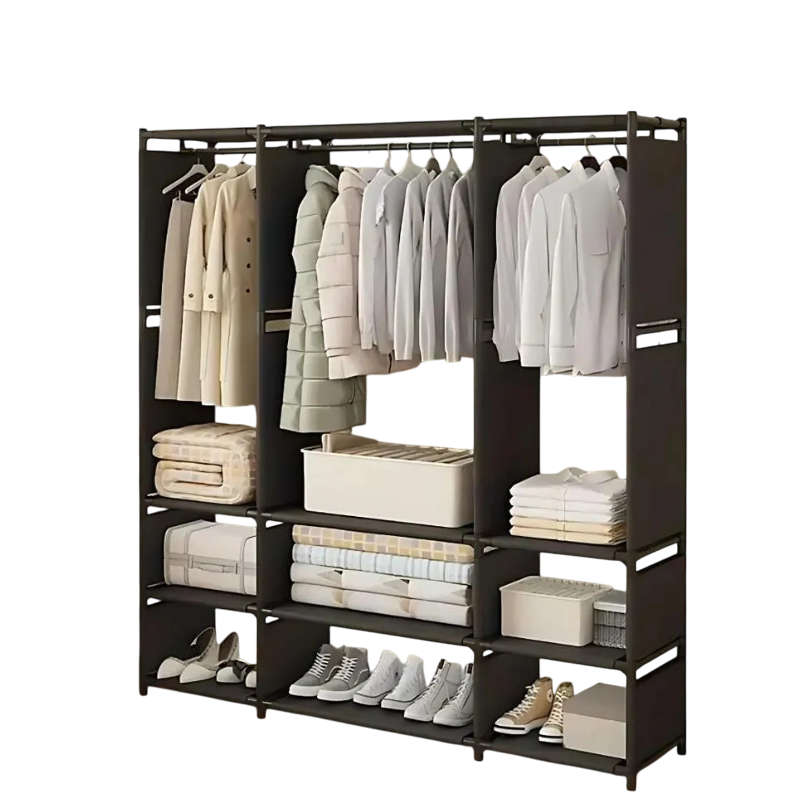 Nu Dekor - Triple Wardrobe Pipe Storage Rack