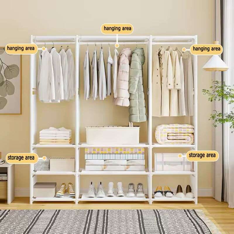 Nu Dekor - Triple Wardrobe Pipe Storage Rack