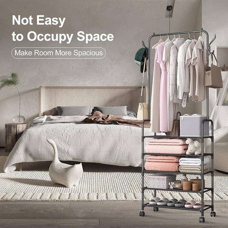 Nu Dekor - 5 Tier Multi-Purpose Shoe and Clothing Rack