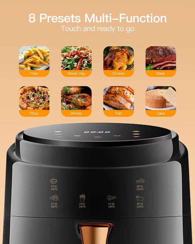 Silver Crest 8L Smart Air Fryer With Digital Touch + FREE Silicone Liner