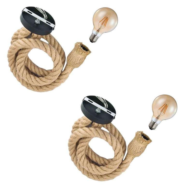Nu Dekor - 1M Rope Style Pendant Lamp - Set Of 2